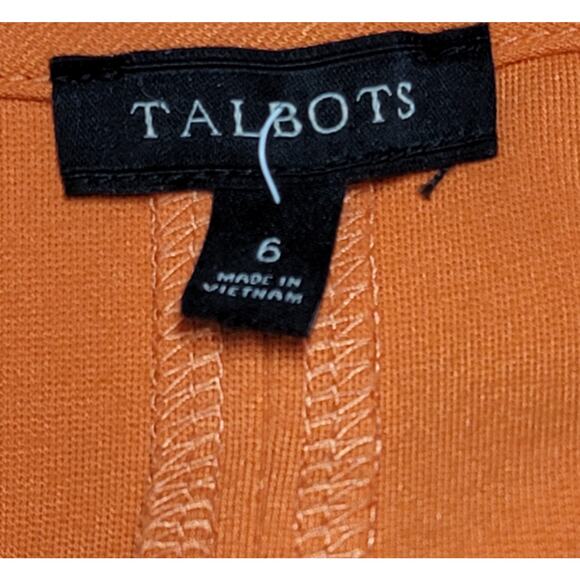 Talbots Pink Orange Color Block Sheath Short Sleeve Dress 6 Lightweight Stretchy - Picture 3 of 5